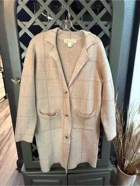 saltwater LUXE Knit Coatigan in Light Beige